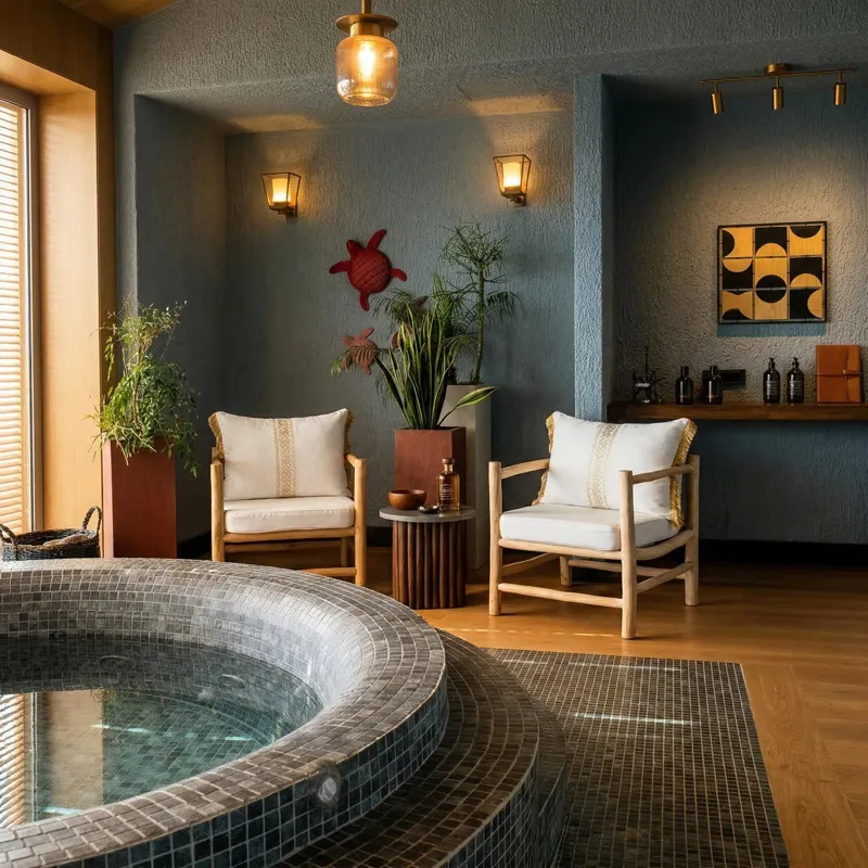 Heros Suite — Isıtmalı relax havuz ve oturma köşesi